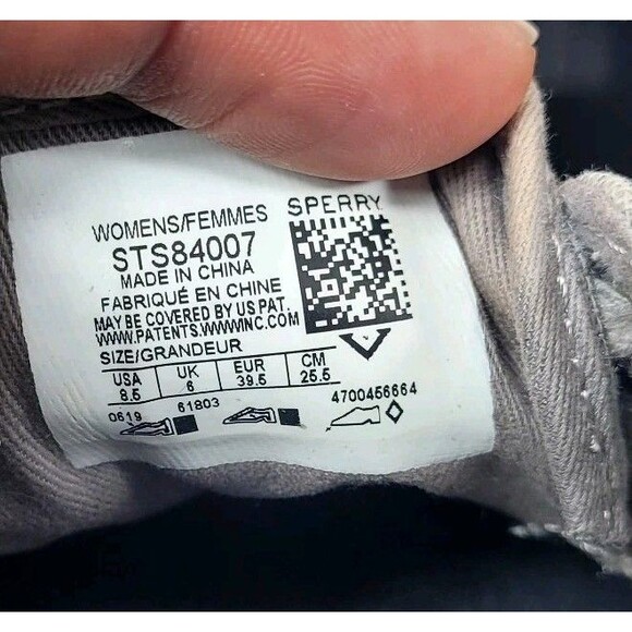 Sperry Pier Boat Women's Size 8.5 Sparkle Canvas Slip On Grey Casual Shoes - Picture 9 of 9